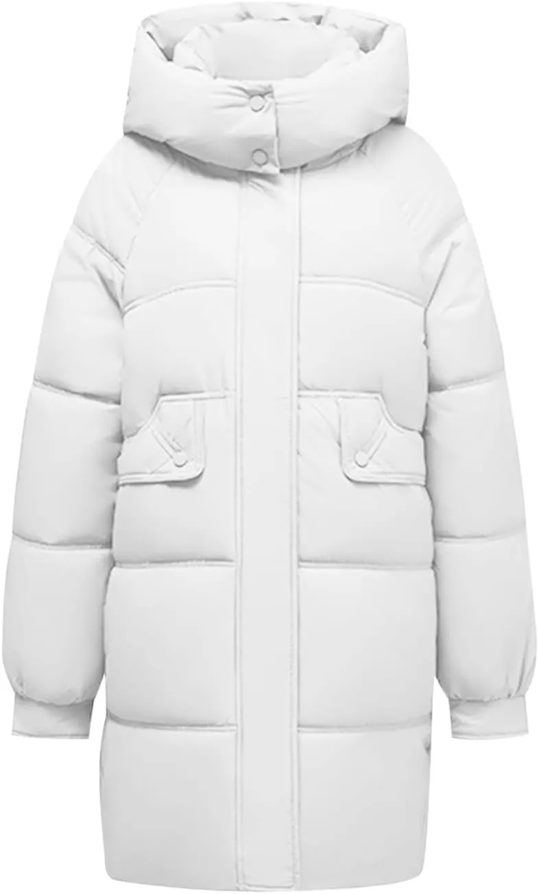 Women Winter Coats Long Hooded Lightweight Puffer Jackets Plus Size Thicken Quilted Jackets Parkas Down Coats Outerwear