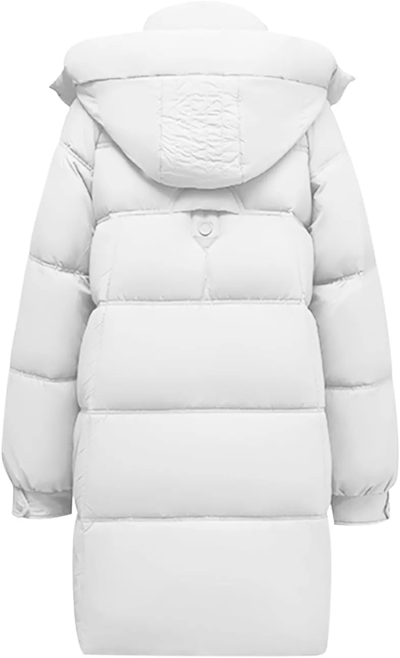 Women Winter Coats Long Hooded Lightweight Puffer Jackets Plus Size Thicken Quilted Jackets Parkas Down Coats Outerwear