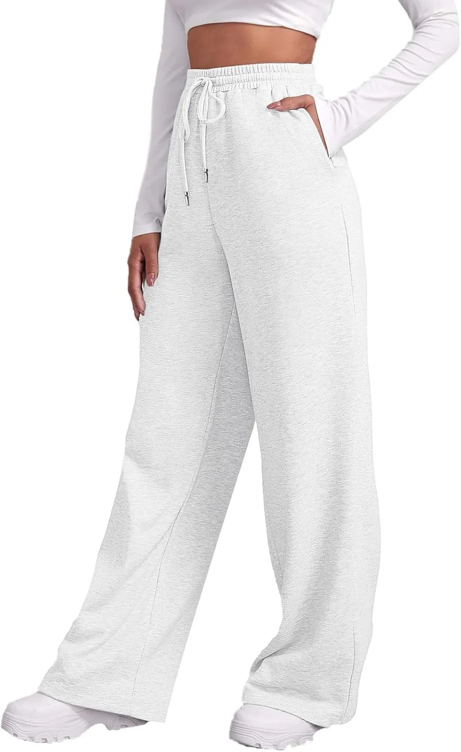 Womens Baggy Sweatpants Elastic High Waist Wide Leg Workout Athletic Joggers Pants 2025 Trendy Drawstring Yoga Pants