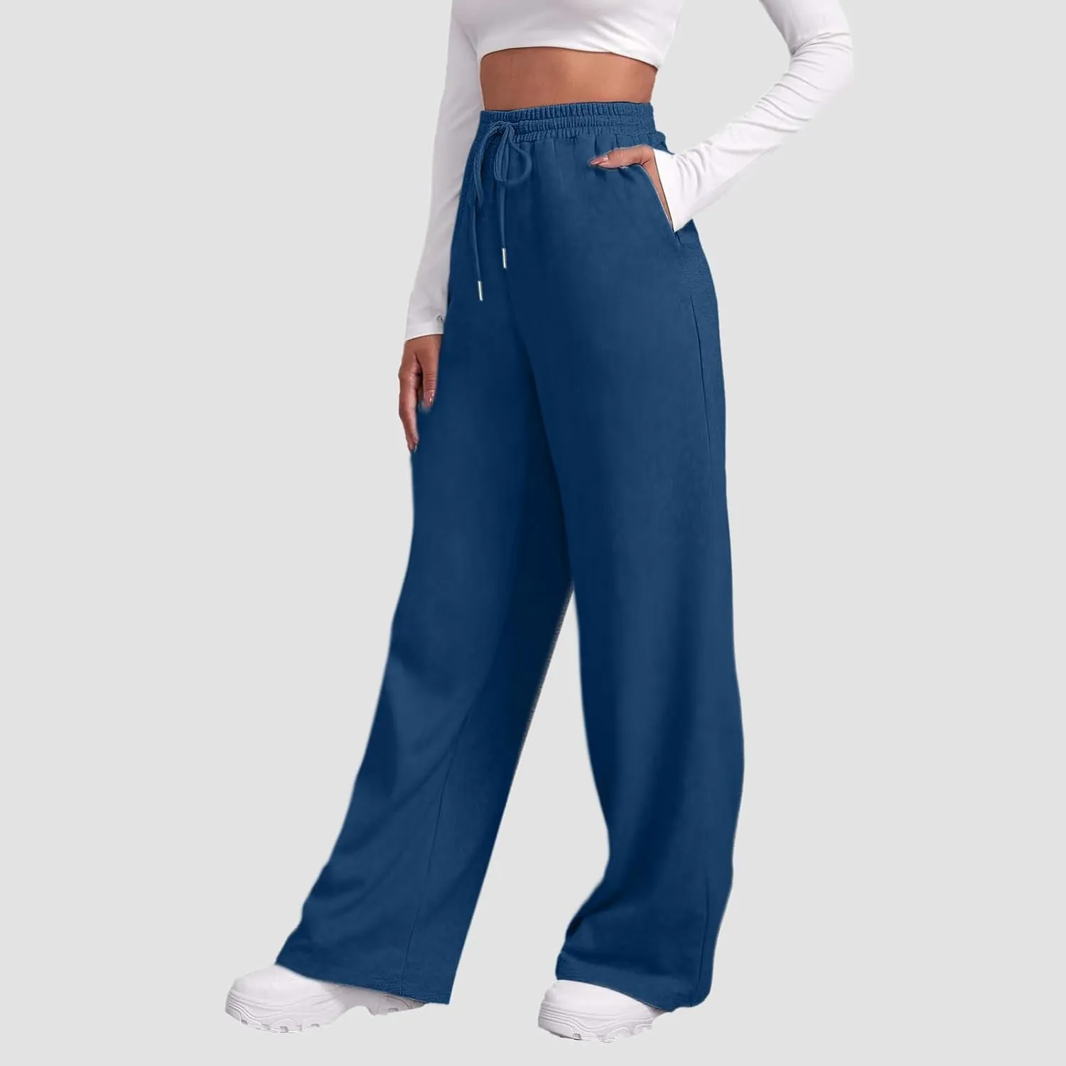 Womens Baggy Sweatpants Elastic High Waist Wide Leg Workout Athletic Joggers Pants 2025 Trendy Drawstring Yoga Pants