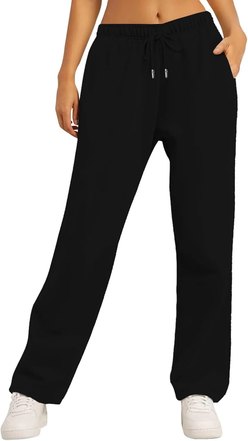 Womens Baggy Sweatpants Elastic High Waist Wide Leg Workout Athletic Joggers Pants 2025 Trendy Drawstring Yoga Pants