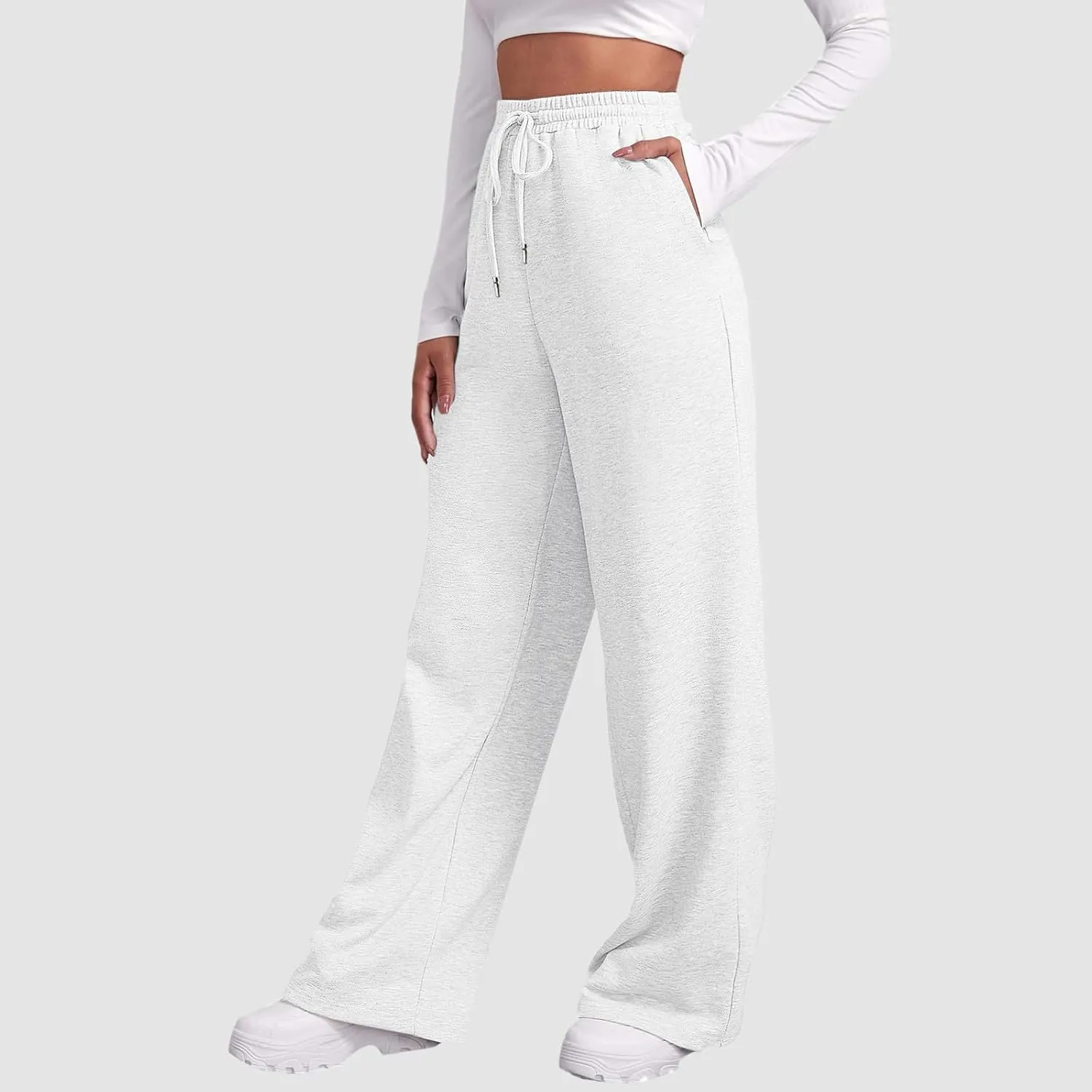 Womens Baggy Sweatpants Elastic High Waist Wide Leg Workout Athletic Joggers Pants 2025 Trendy Drawstring Yoga Pants