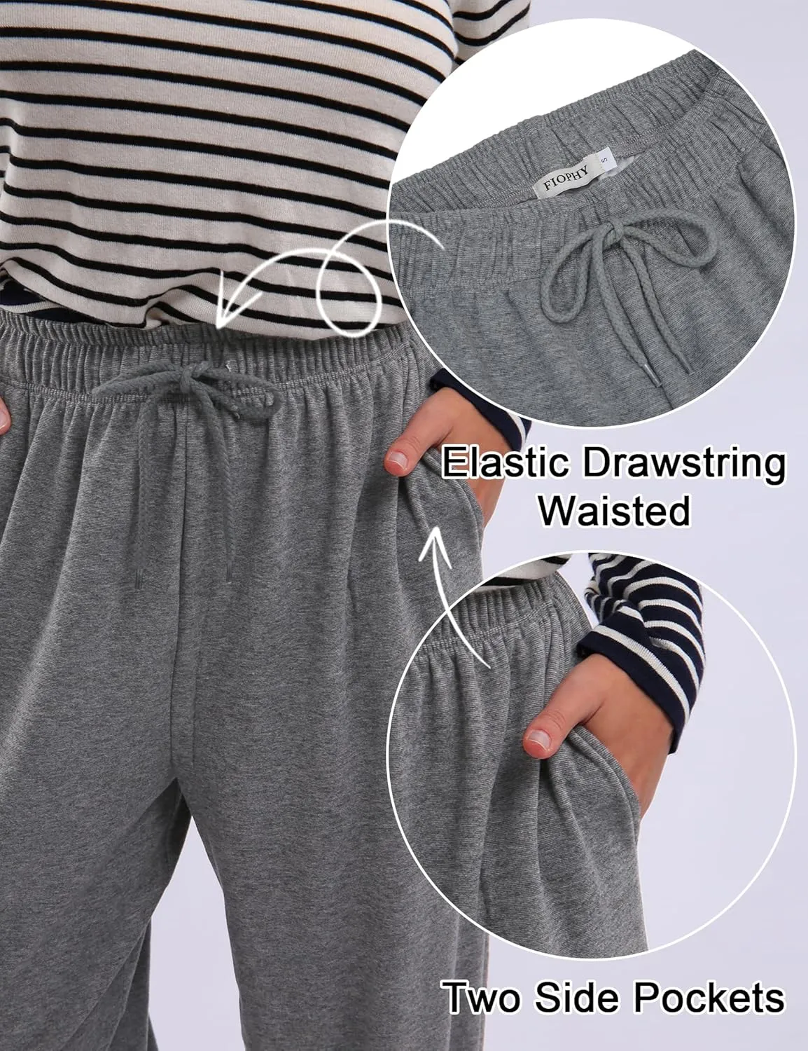 Womens Casual Drawstring Sweatpants Loose Joggers High Waisted Athletic Comfy Yoga Workout Lounge Pants with Pockets