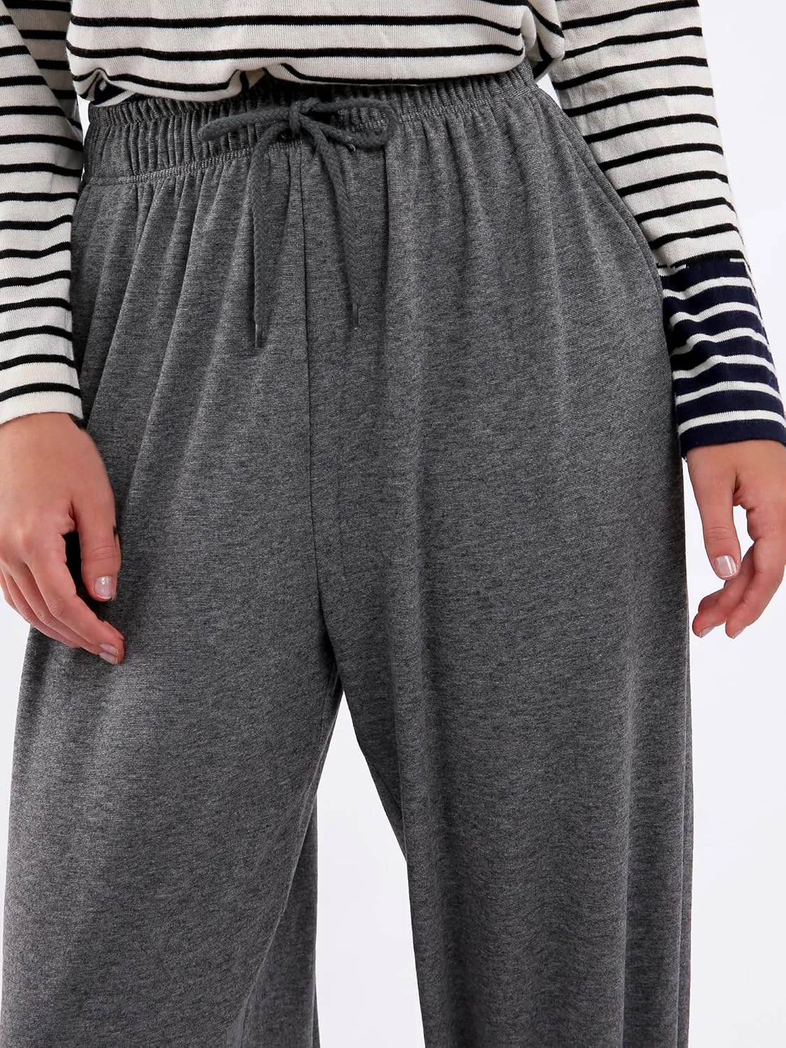 Womens Casual Drawstring Sweatpants Loose Joggers High Waisted Athletic Comfy Yoga Workout Lounge Pants with Pockets