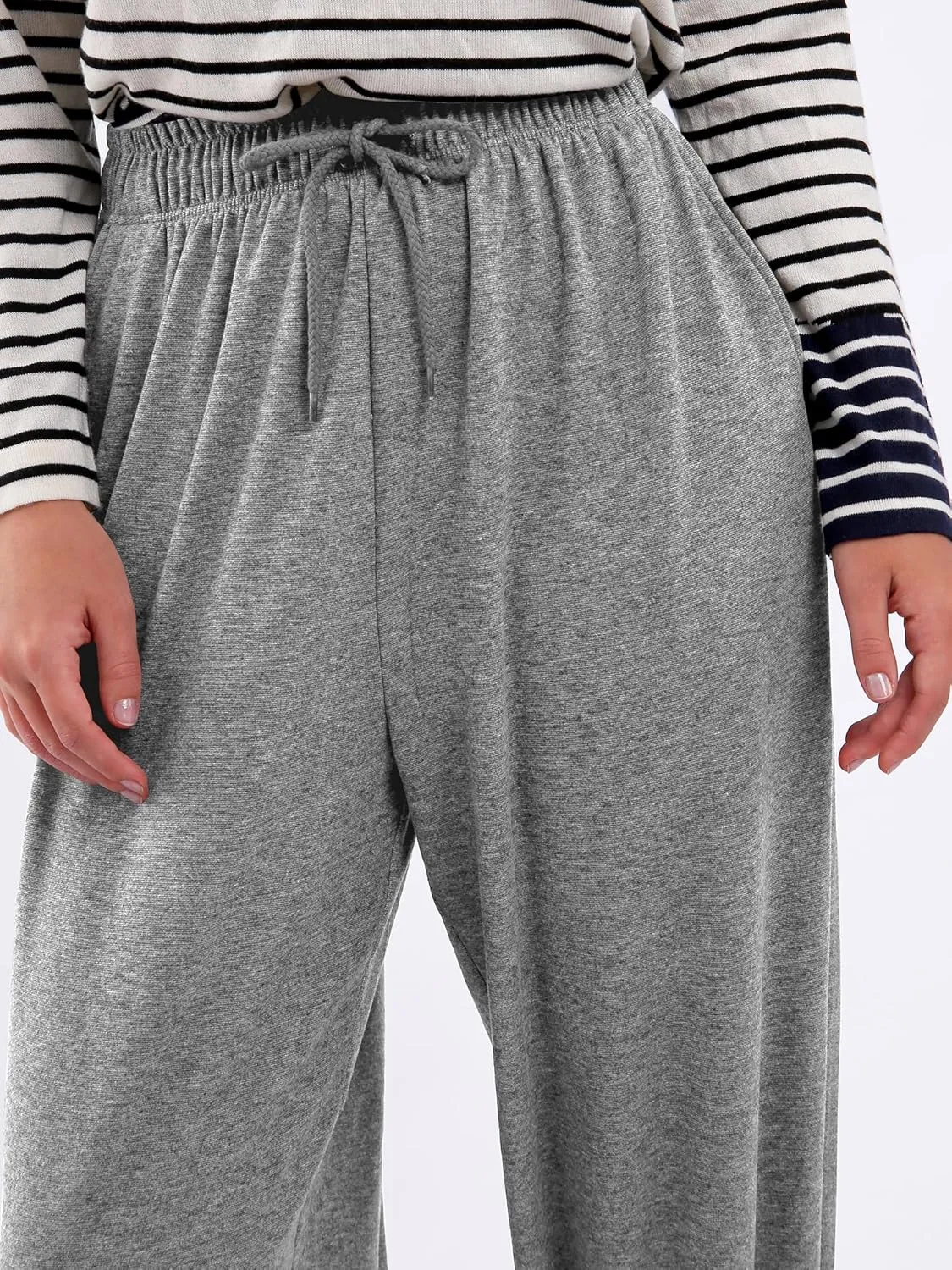 Womens Casual Drawstring Sweatpants Loose Joggers High Waisted Athletic Comfy Yoga Workout Lounge Pants with Pockets