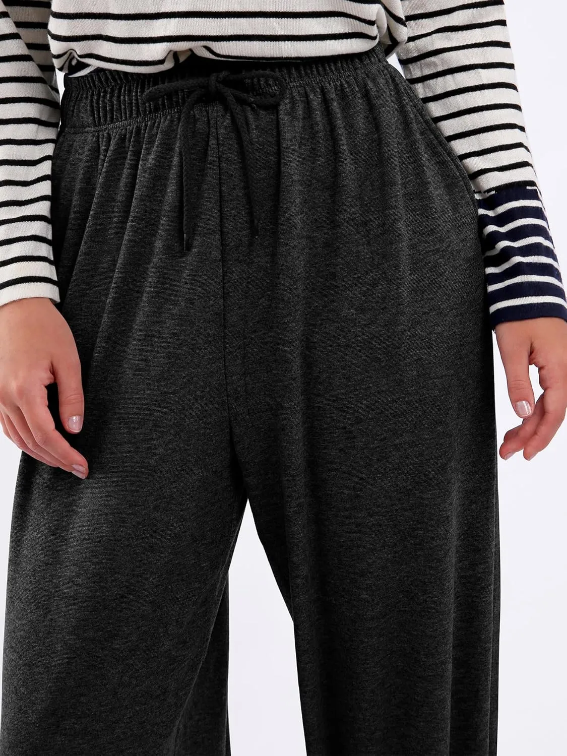 Womens Casual Drawstring Sweatpants Loose Joggers High Waisted Athletic Comfy Yoga Workout Lounge Pants with Pockets