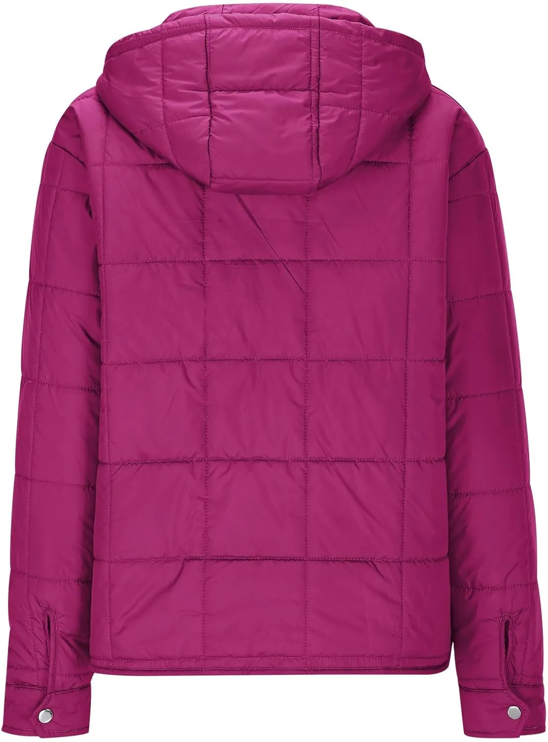 Womens Cropped Hooded Puffer Jacket Down Coats Winter Warm Cotton Padded Short Outerwear with Pockets