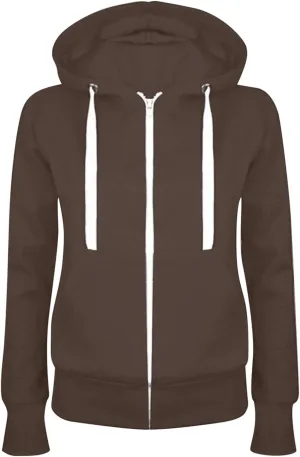 Womens Full-Zip Up Hoodies Casual Long Sleeve Lightweight Sweatshirt with Pockets Solid Color-Block Basic Jackets