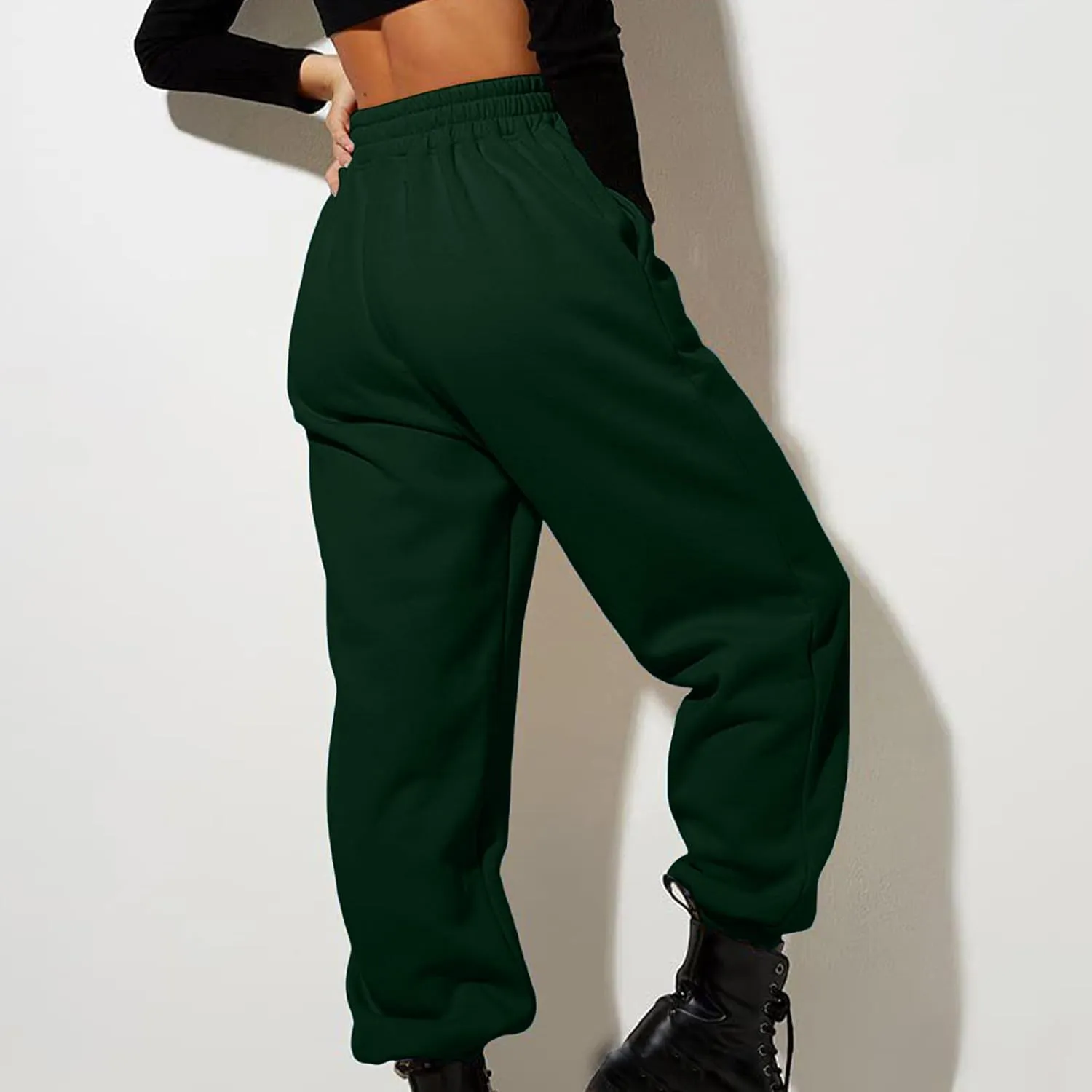 Womens High Waisted Baggy Sweatpants 2024 Fall Jogger Pants Y2k Trendy Lounge Trousers with Pockets Comfy Yoga Pants