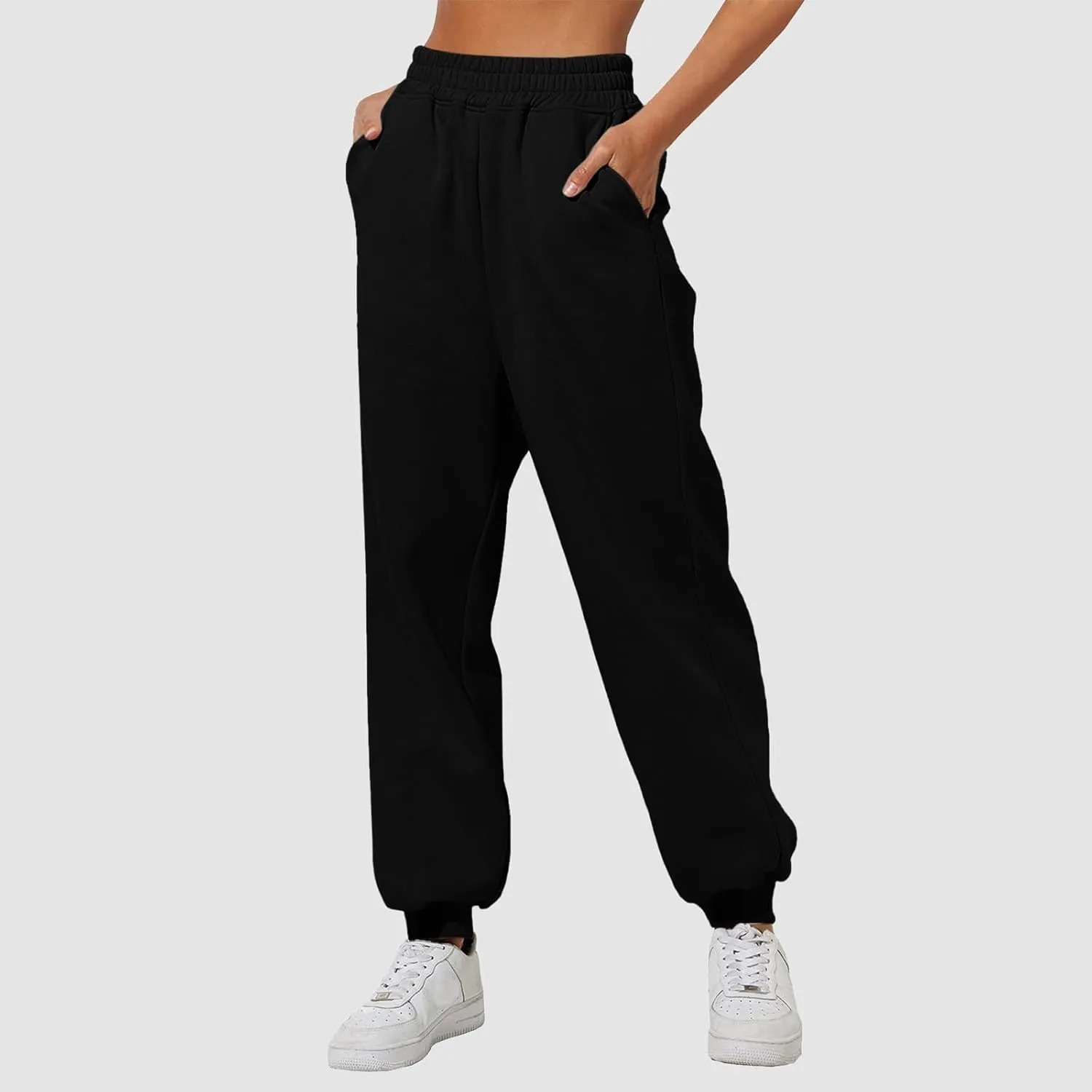 Womens High Waisted Baggy Sweatpants 2024 Fall Jogger Pants Y2k Trendy Lounge Trousers with Pockets Comfy Yoga Pants