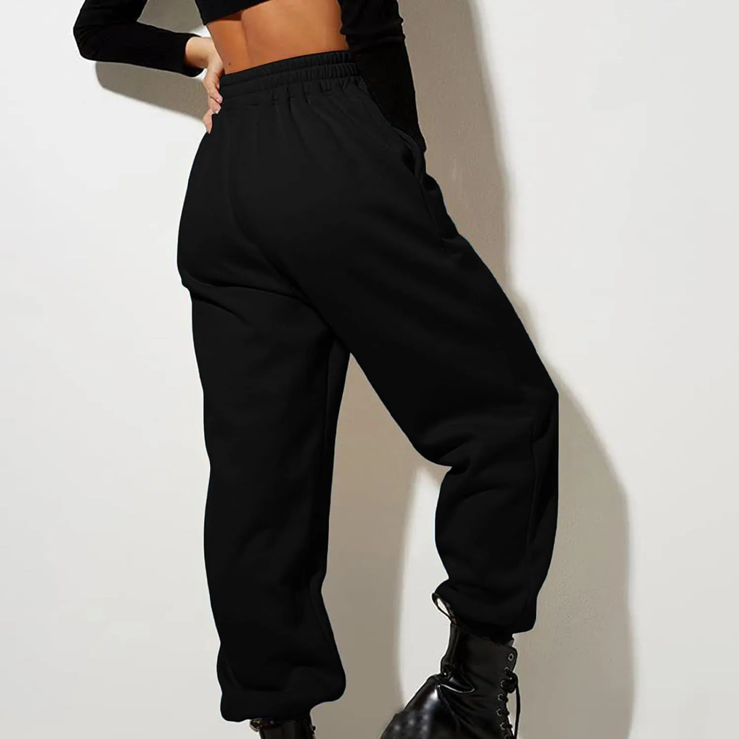 Womens High Waisted Baggy Sweatpants 2024 Fall Jogger Pants Y2k Trendy Lounge Trousers with Pockets Comfy Yoga Pants