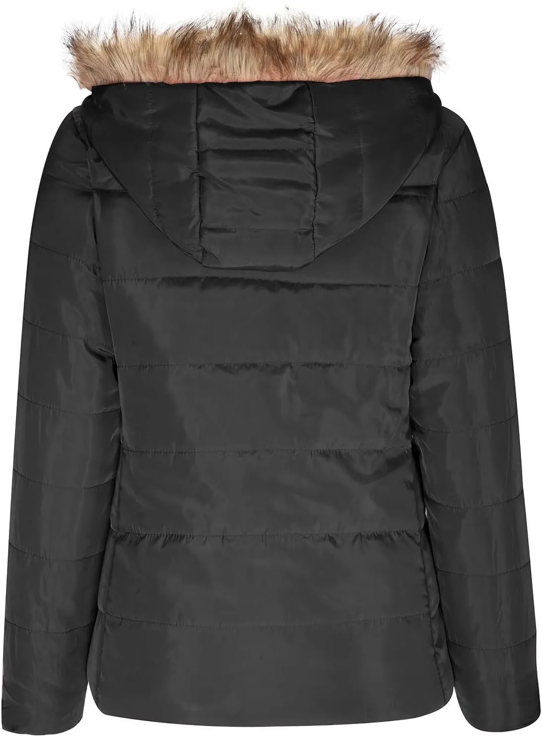 Womens Hooded Puffer Jackets Lightweight Down Coats Zipper Button Quilted Jacket Winter Warm Outerwear with Pockets