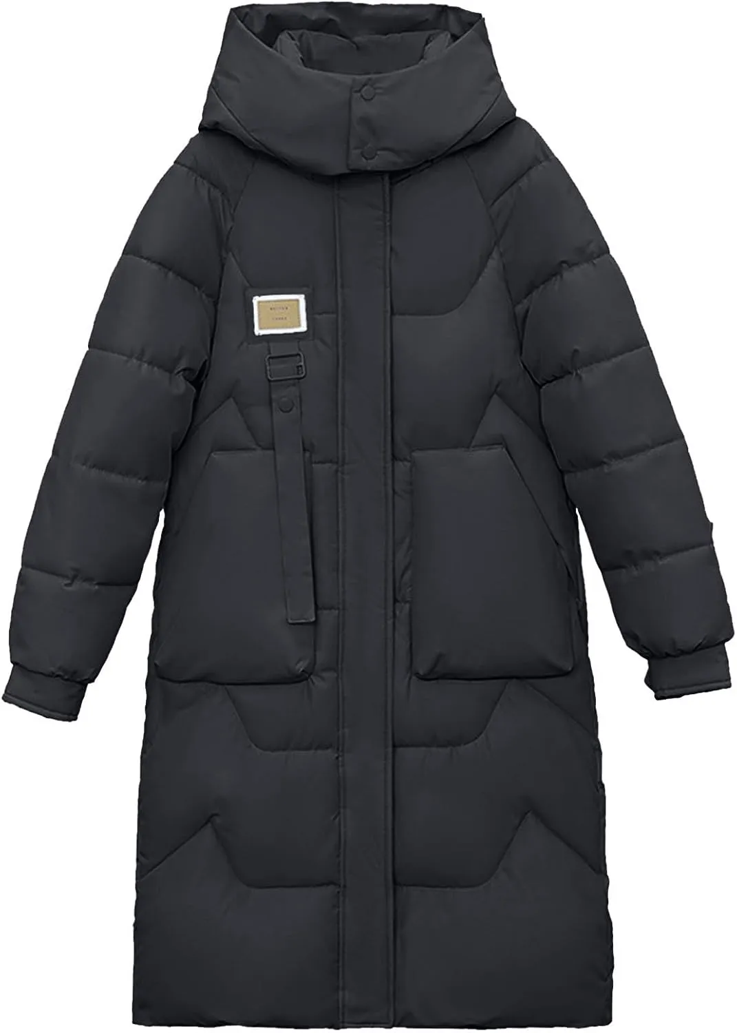 Women's Long Down Jacket Warm Winter Coat Hooded Puffer Jacket Thickened Outerwear Windproof Quilted Jackets Parka