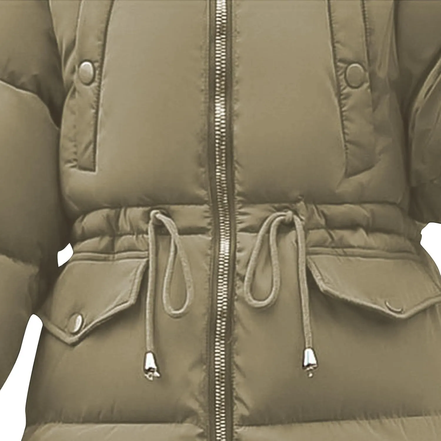 Womens Long Down Jacket with Trim Fur Hood, 2024 Winter Warm Puffer Coat Padded Down Thicken Parka Jacket Outerwear