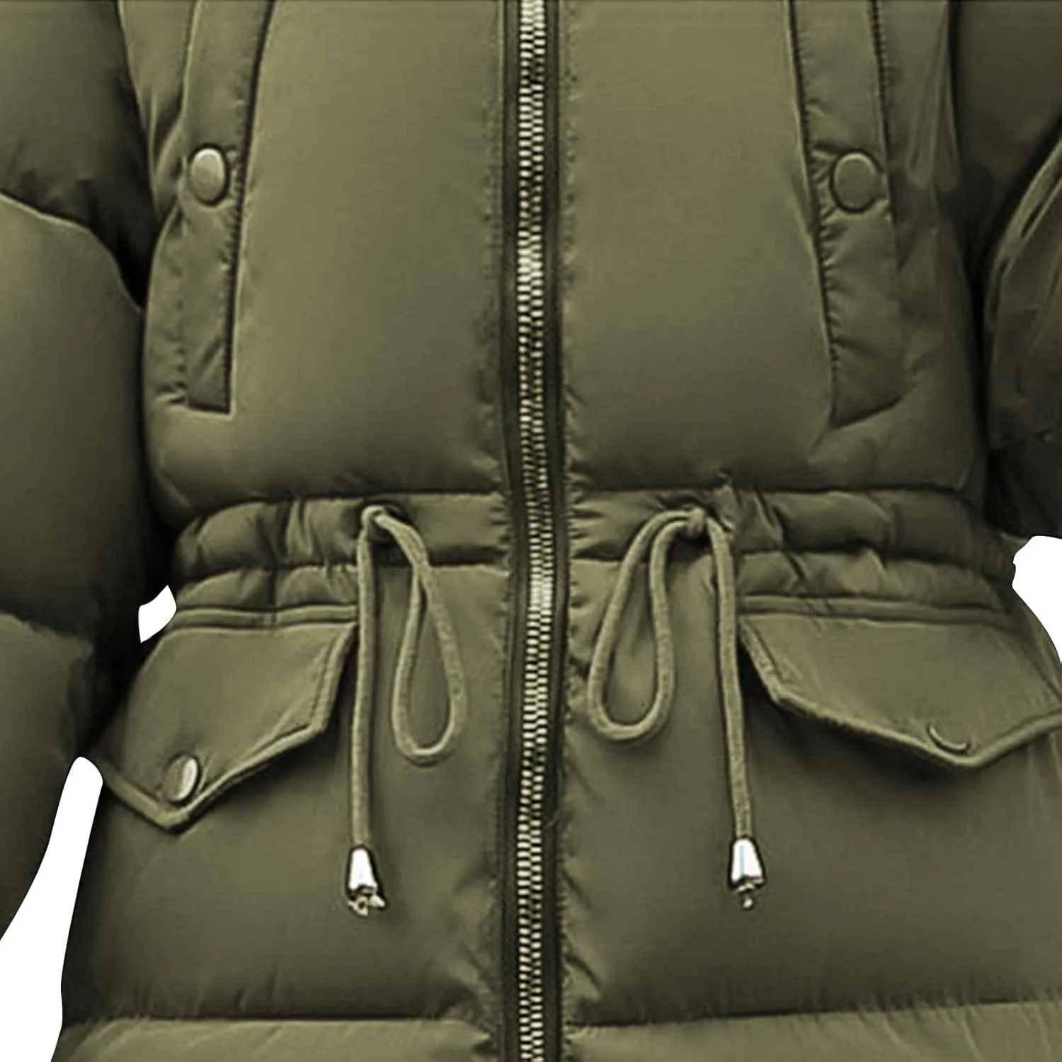 Womens Long Down Jacket with Trim Fur Hood, 2024 Winter Warm Puffer Coat Padded Down Thicken Parka Jacket Outerwear