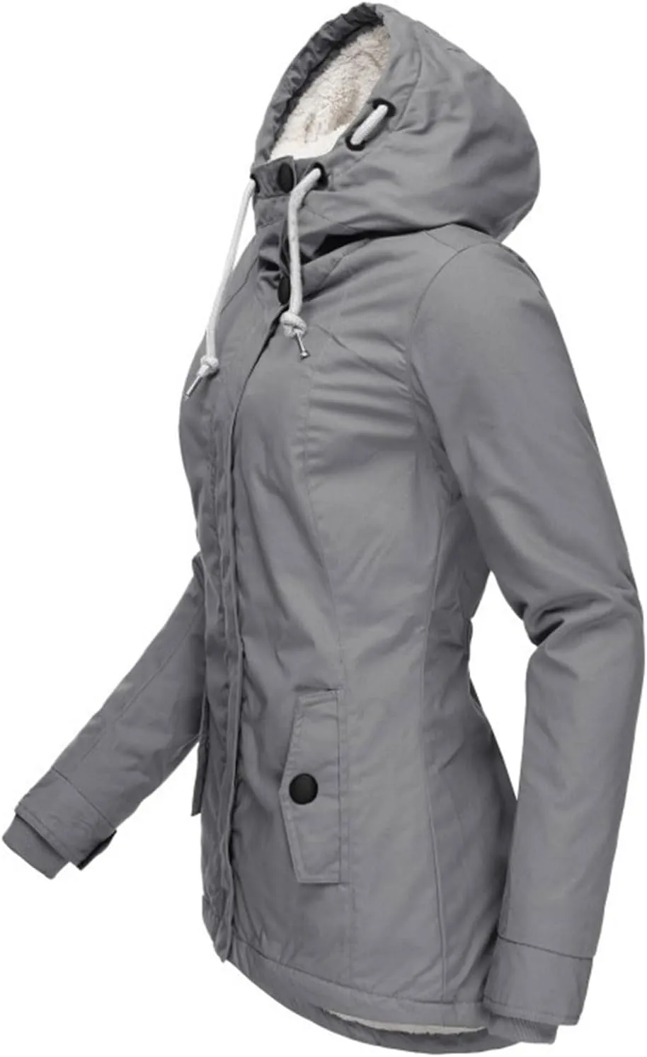 Womens Mid Length Down Coat Fleece Lined Hooded Puffer Jacket Soft Comfy Long Sleeve Quilted Coats Winter Warm Outfits