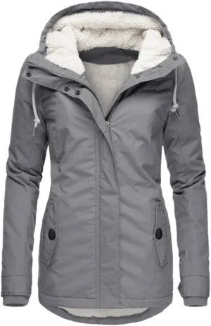 Womens Mid Length Down Coat Fleece Lined Hooded Puffer Jacket Soft Comfy Long Sleeve Quilted Coats Winter Warm Outfits