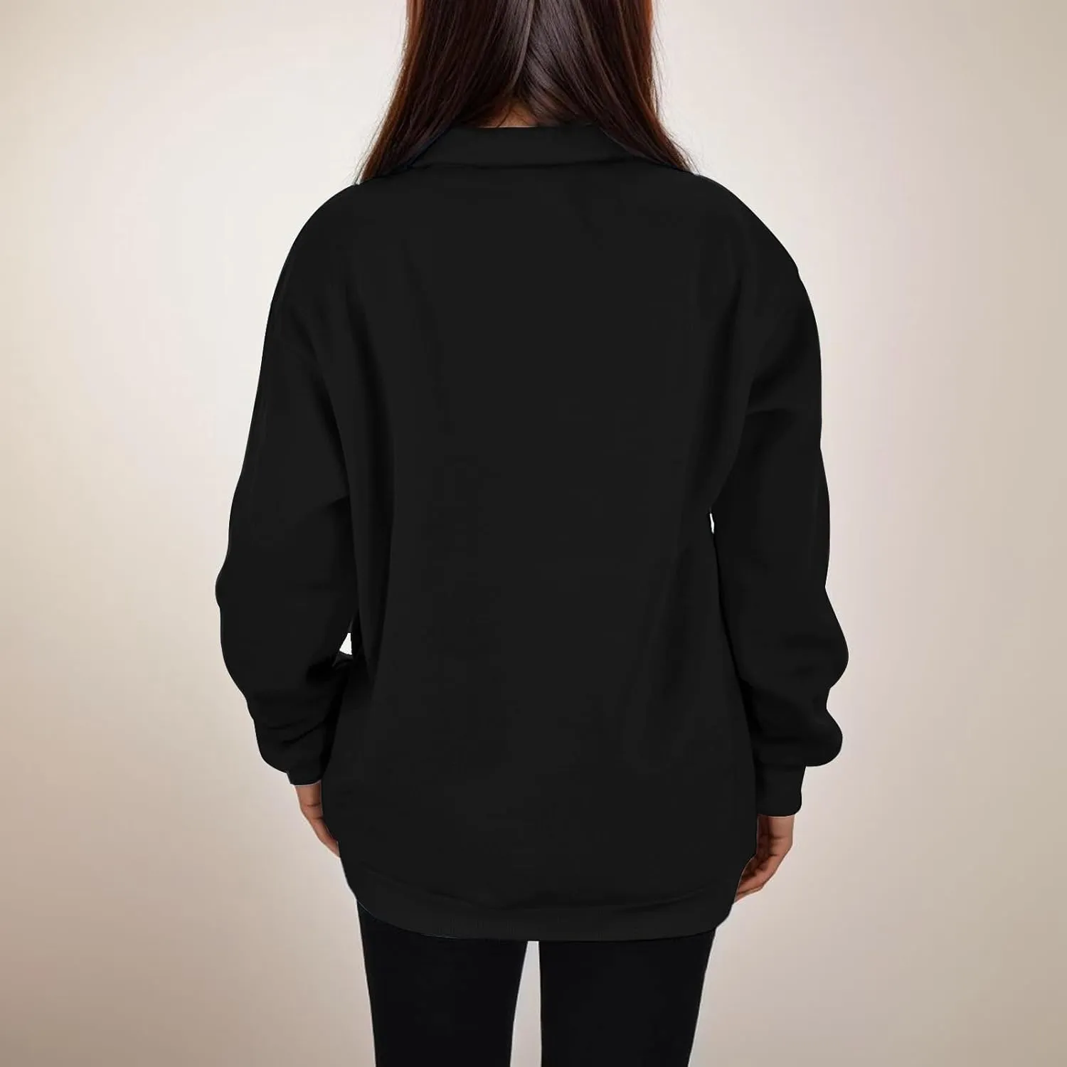 Womens Oversized Half Zip Pullover Casual Long Sleeve Sweatshirt Quarter Zip Trendy Teen Girls Fall Y2k Clothes