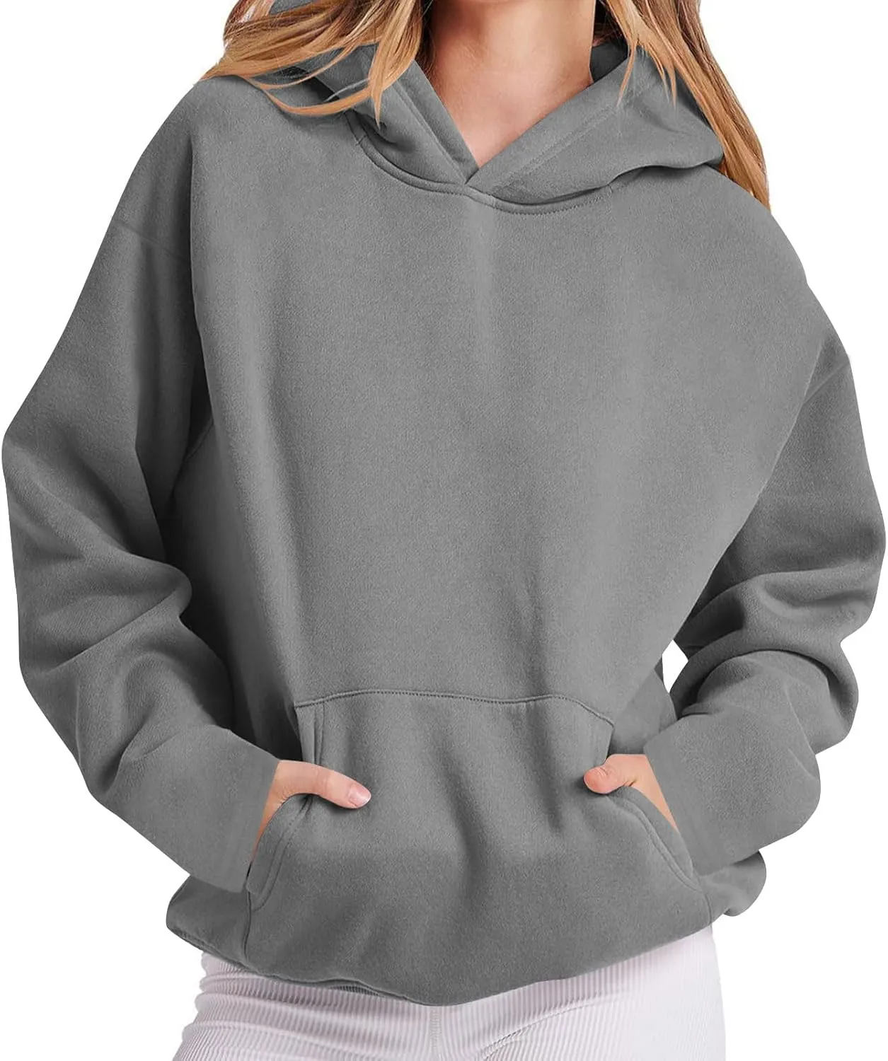 Womens Oversized Hoodies Fall Fashion Fleece Sweatshirts Long Sleeve Sweater Workout Hooded Pullover with Pockets