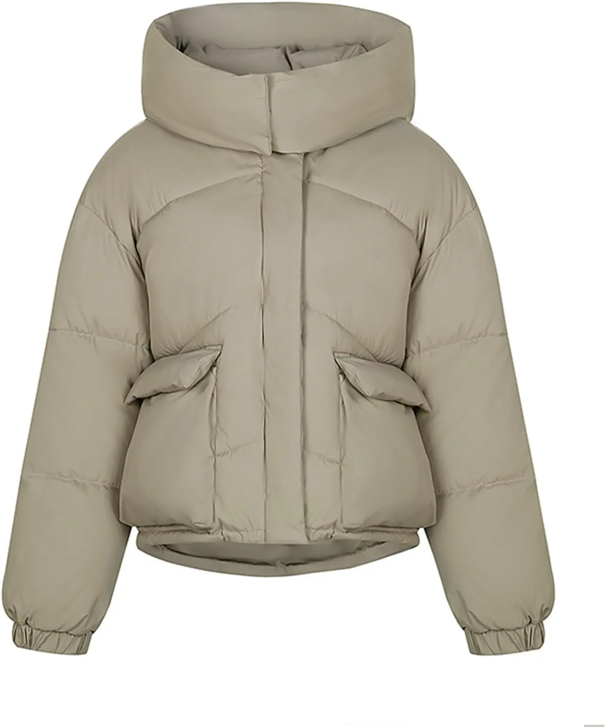 Women's Plus Size Lightweight Puffer Jacket Packable Winter Warm Quilted Bubble Coat Waterproof Windproof Hooded