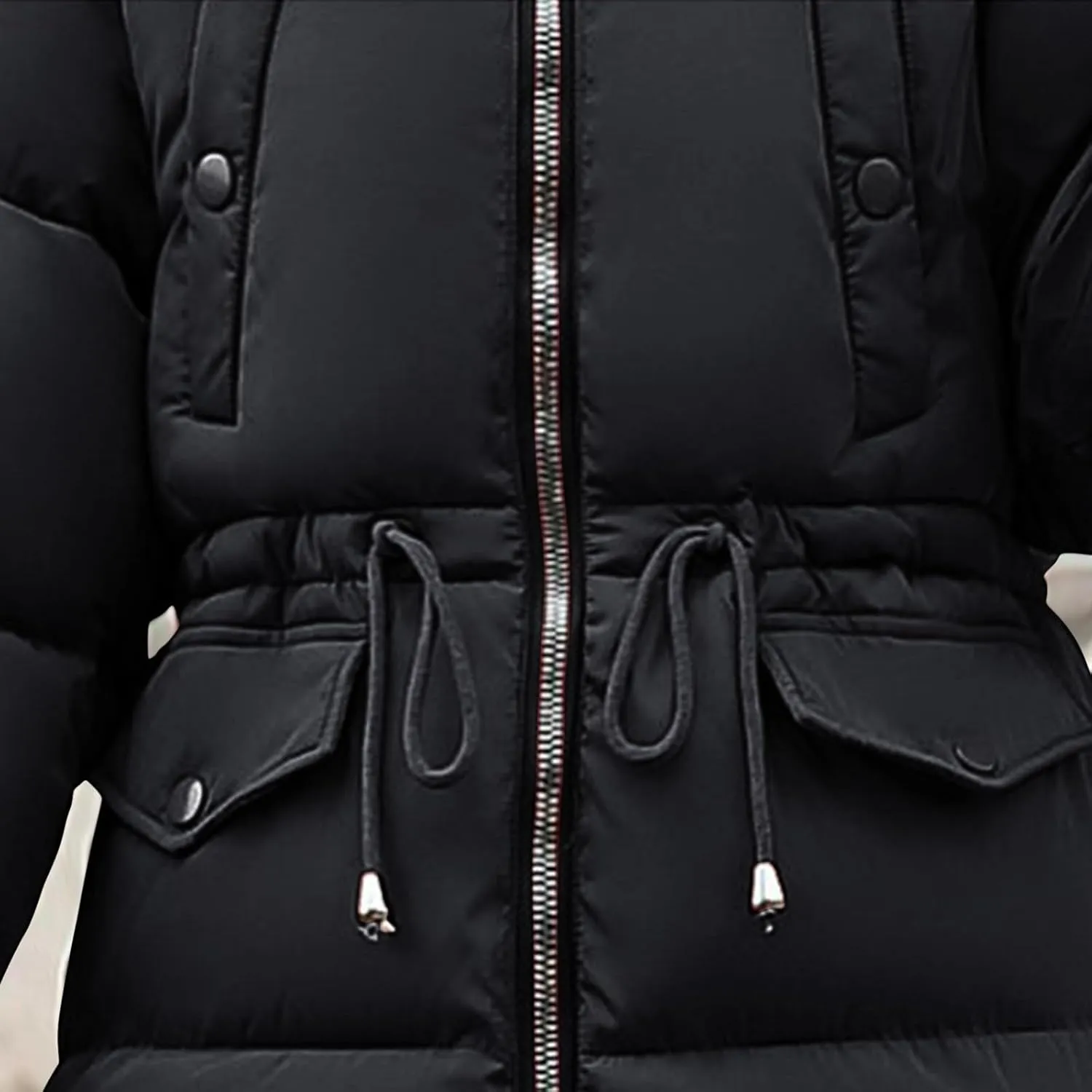 Womens Plus Size Winter Coats Faux Fur Hooded Baggy Outerwear Puffer Jackets Lightweight Quilted Down Jacket Parkas