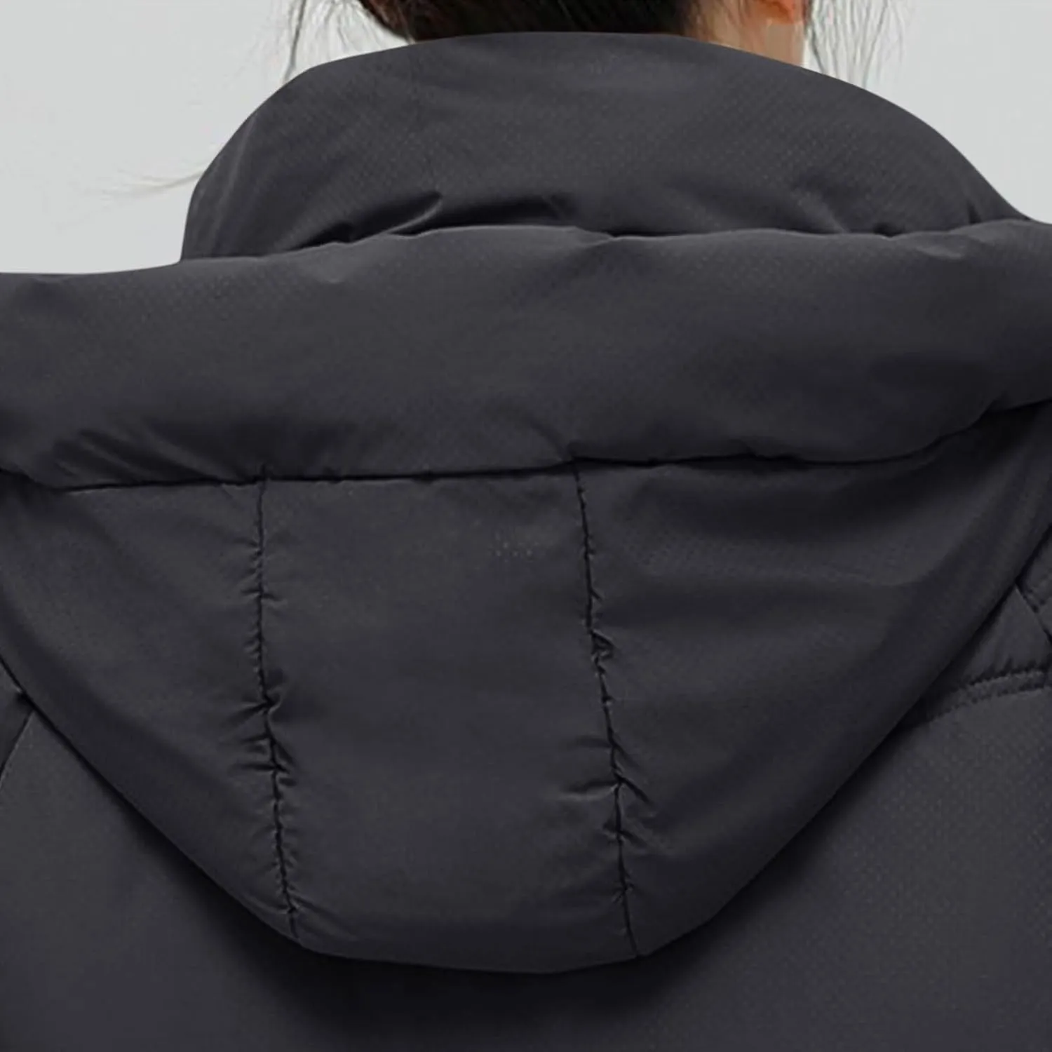 Women's Puffer Jacket Hooded Stand Collar Short Down Coat with Pockets 2024 Trendy Solid Thick Warm Parka Outerwear