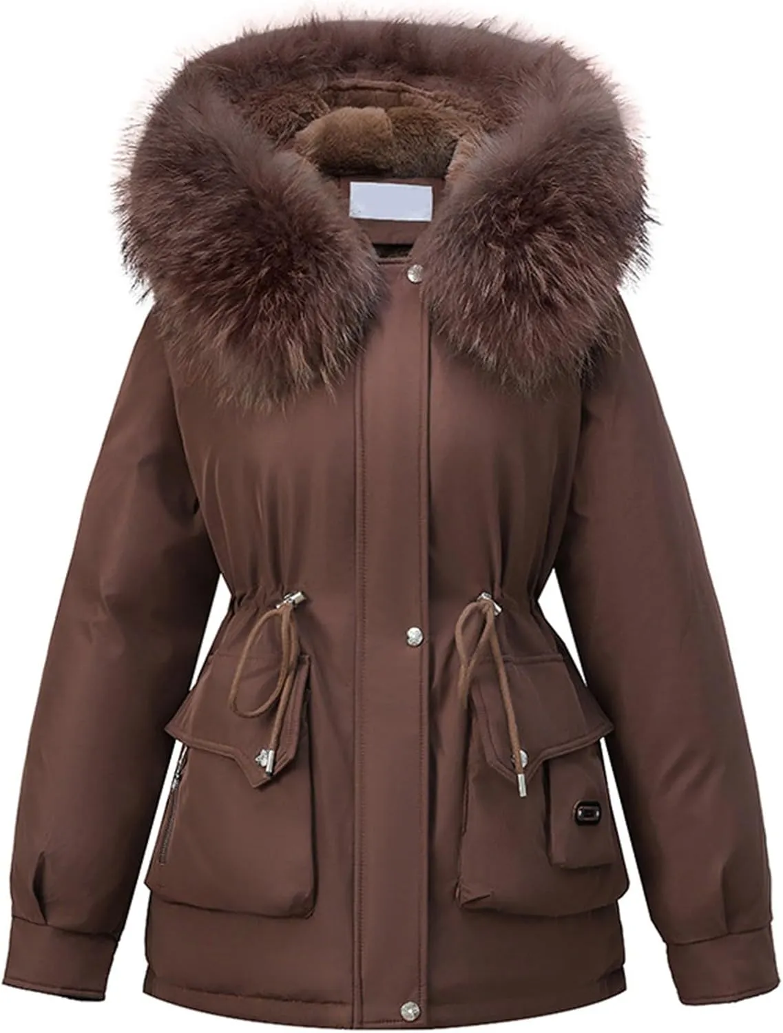 Women's Quilted Winter Coat Warm Puffer Jacket Thicken Parka with Removable Hood