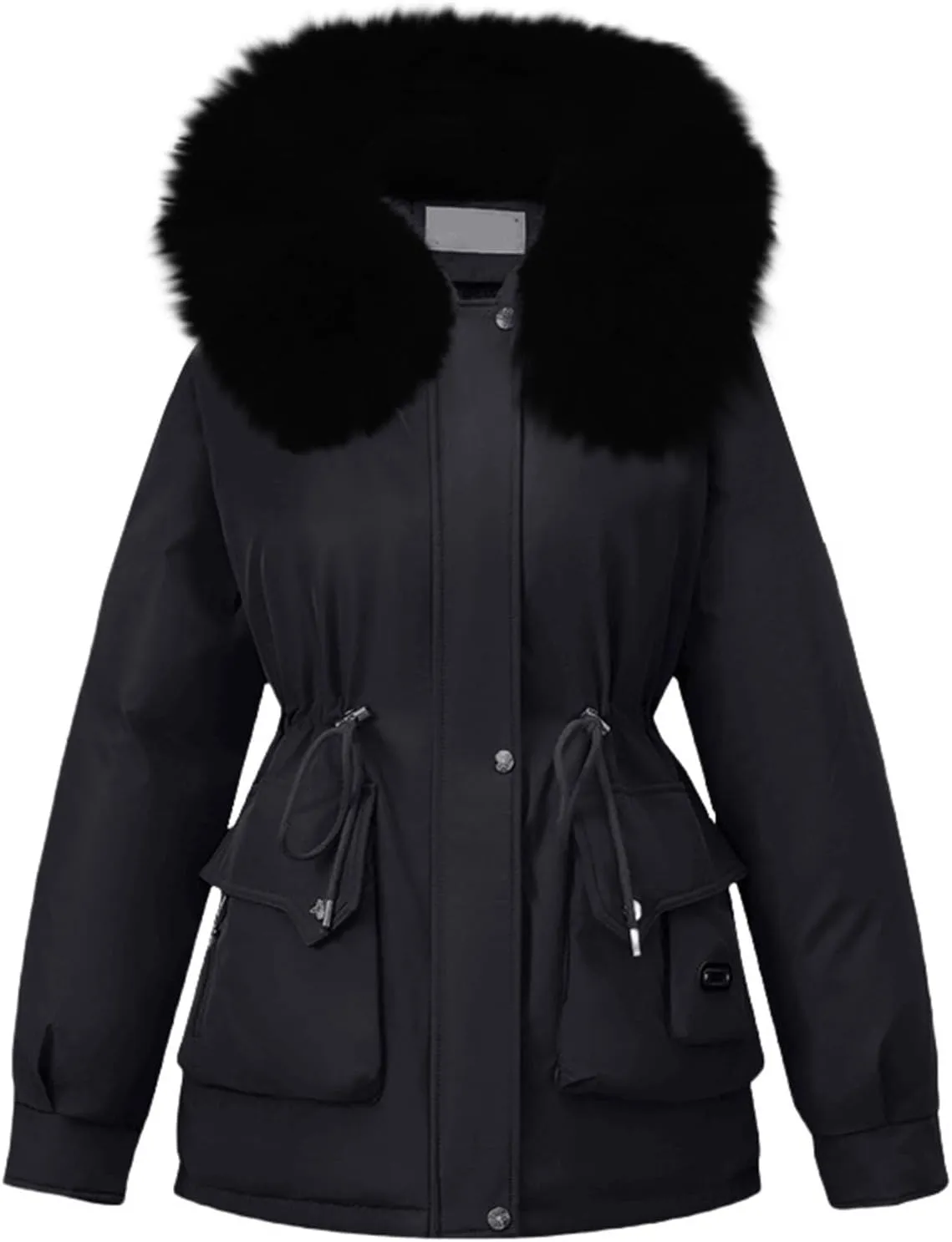 Women's Quilted Winter Coat Warm Puffer Jacket Thicken Parka with Removable Hood