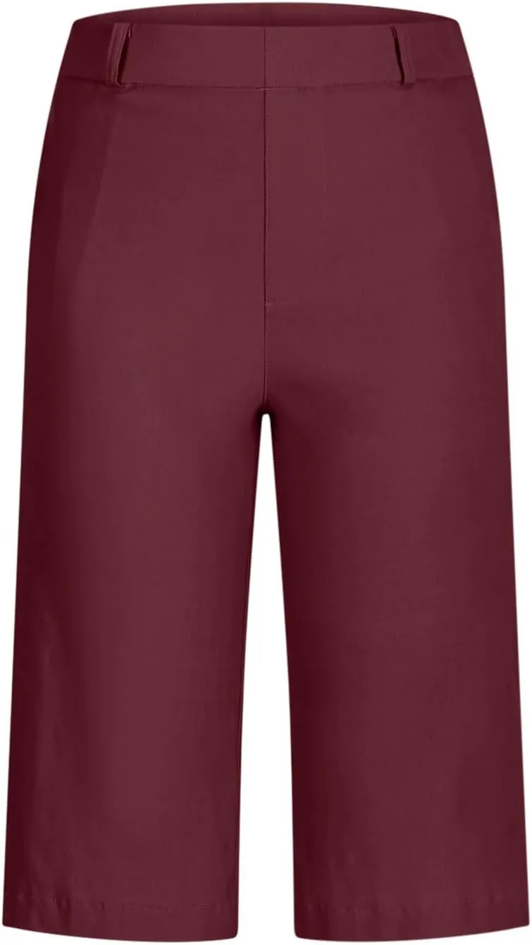 Womens Stretch Twill Shorts High Waisted Bermuda Shorts 2025 Summer Casual Knee Length Capri Pants with Pockets