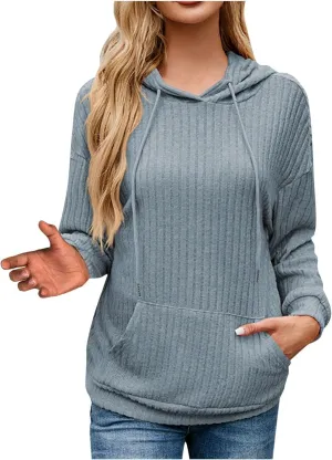 Womens Striped Oversized Hoodie Long Sleeve Fleece Drawstring Sweatshirts 2024 Casual y2k Fall Pullover Top Trendy