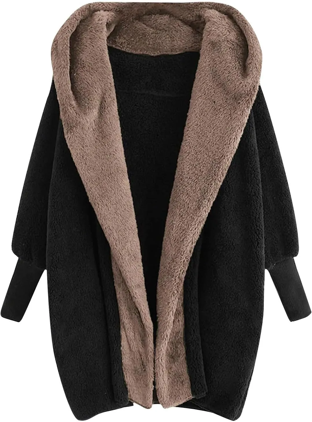 Womens Winter Coats Fleece Jacket Sherpa Oversized Hoodies Lightweight Open Front Cardigans Fall Fuzzy Faux Fur Coat