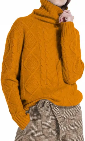 Wool Sweaters Women's Turtleneck Pullover Female Loose Long Sleeve Tops Winter Thick Knitted Jumper