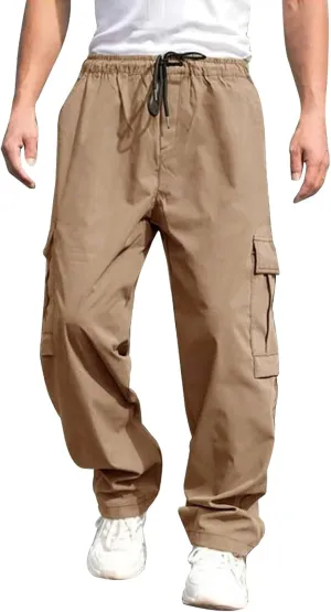Work Pant for Men Big and Tall Cotton Casual Cargo Work Pant Baggy Joggers Athletic Pants Loose Straight Sweatpants