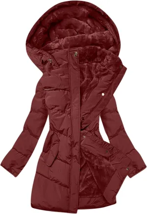 yardsong Fleece Lined Winter Coats for Women Thermal Fuzzy Sherpa Lined Quilted Jacket Zip Up Long Sleeve Hooded Outerwear