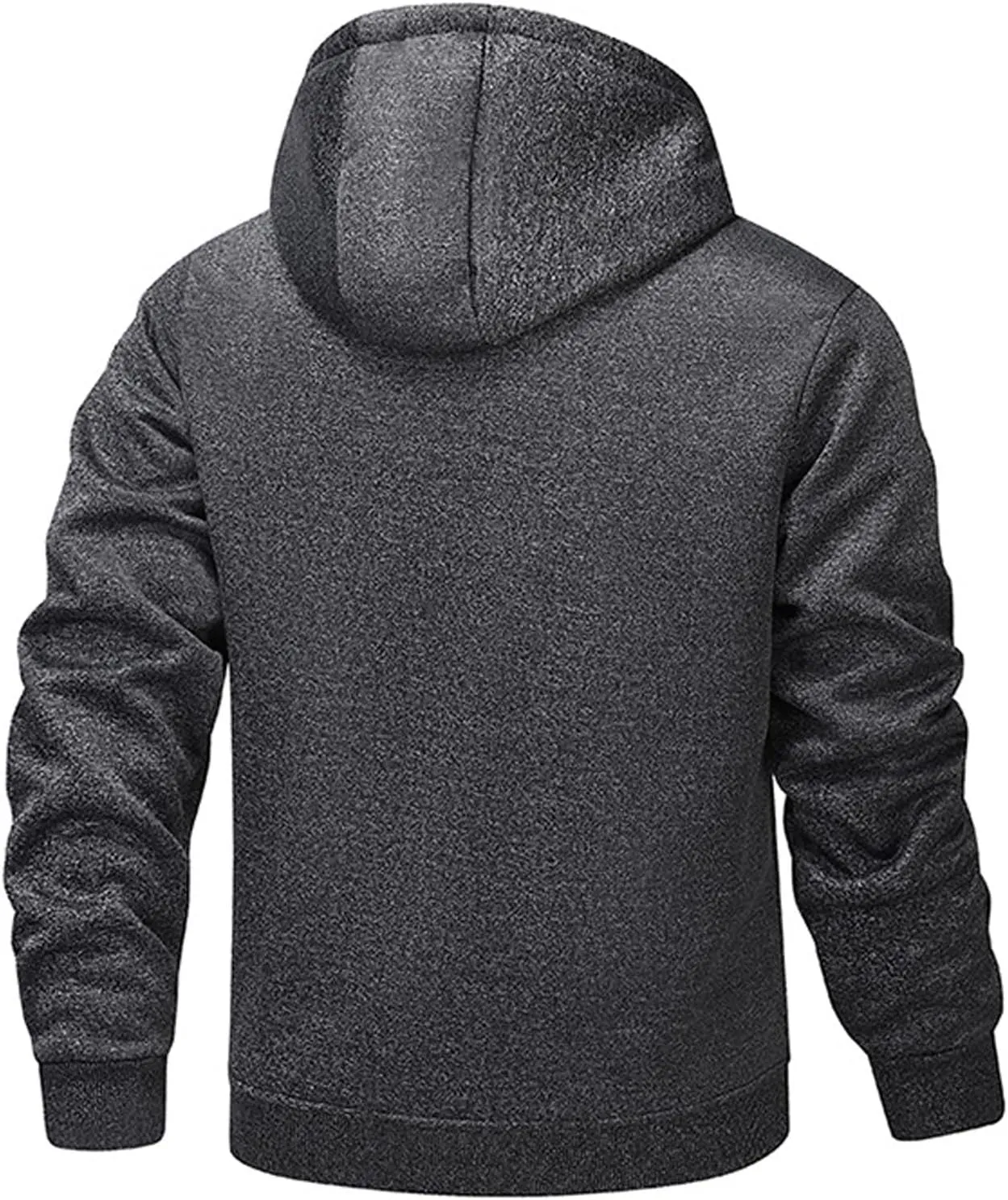 Ymosrh Men's Warm Hoodies Fleece Lined Jacket Sport Hooded Sweatshirt Solid Color Hoodie Pullovers, S-3XL